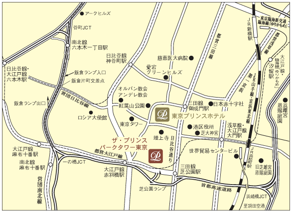 東京プリンスホテル案内図