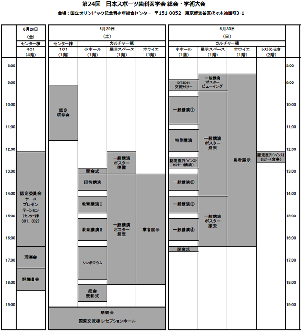 大会スケジュール