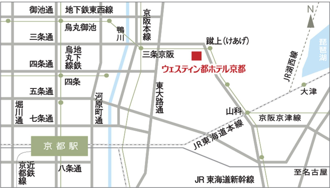 ウエスティン都ホテル京都のアクセスマップ